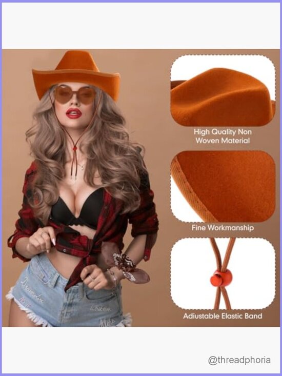 18 Pcs Cowboy Hat with Sunglasses and Bandanas Western Costume Set main image 6